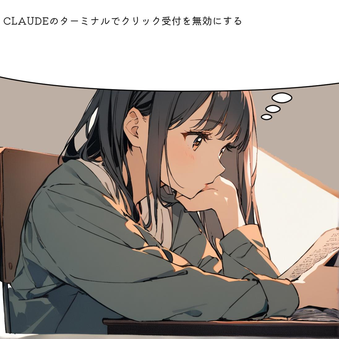 CLAUDEのターミナルでクリック受付を無効にする